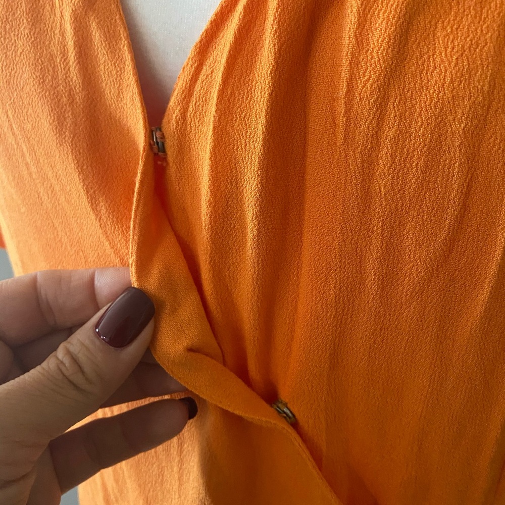Chelsea & Violet Orange Wrap Button Dress - Picture 5 of 5